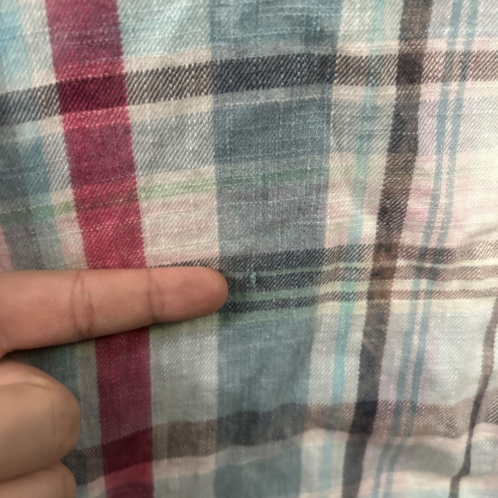 Polo Ralph Lauren Shirt Mens Large White‎ Pink Blue Plaid Classic Fit Pockets - Picture 10 of 11